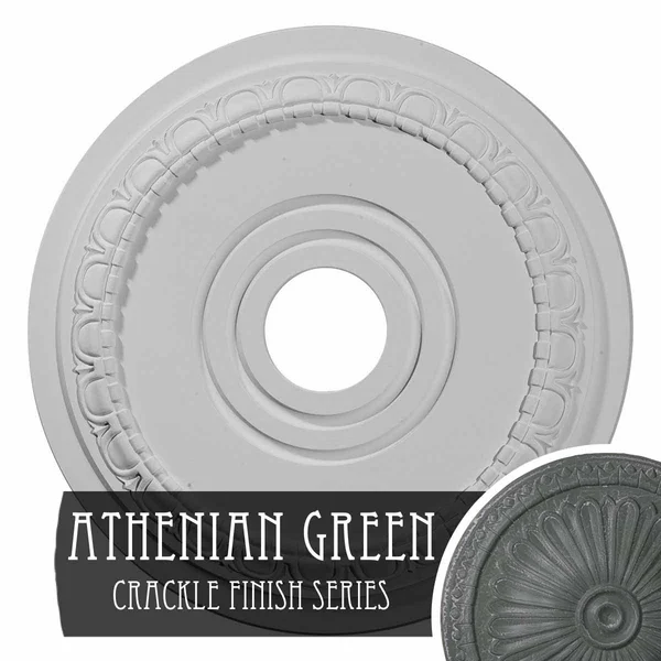 17 1/2x22OD x 3 5/8x22ID x 1x22P Munich Ceiling Medallion (Athenian Green Crackle)