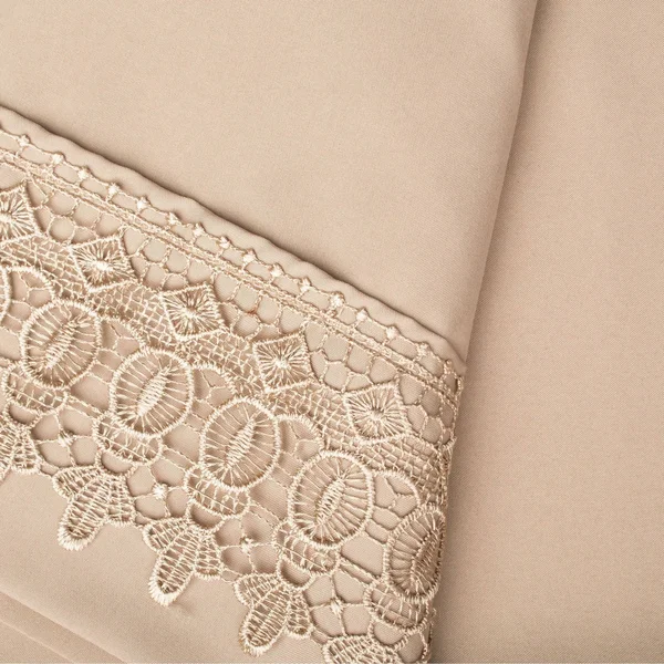 Southshore Fine Linens Vintage Crochet Lace Hem Extra Deep Pocket Sheet - Full - Taupe