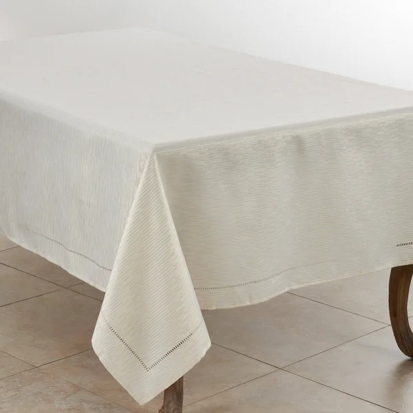 Saro Lifestyle Hemstitched Tablecloth with Casual Design - 65x22x140x22