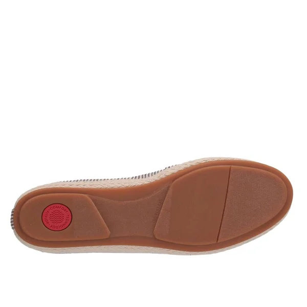 Fitflop Siren Glitter Stripe Espadrille Flat, Stone, 8