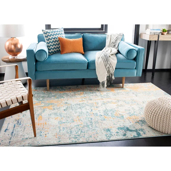 Safavieh Madison Gully Modern Abstract Rug - 6&7x22 x 6&7x22 Square - Grey/Blue