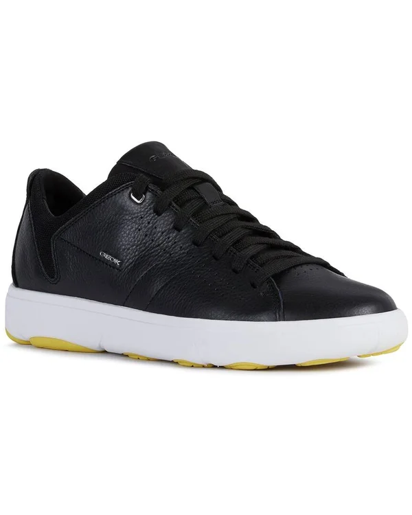 Geox Nebula Leather-Trim Sneaker - 45, Black