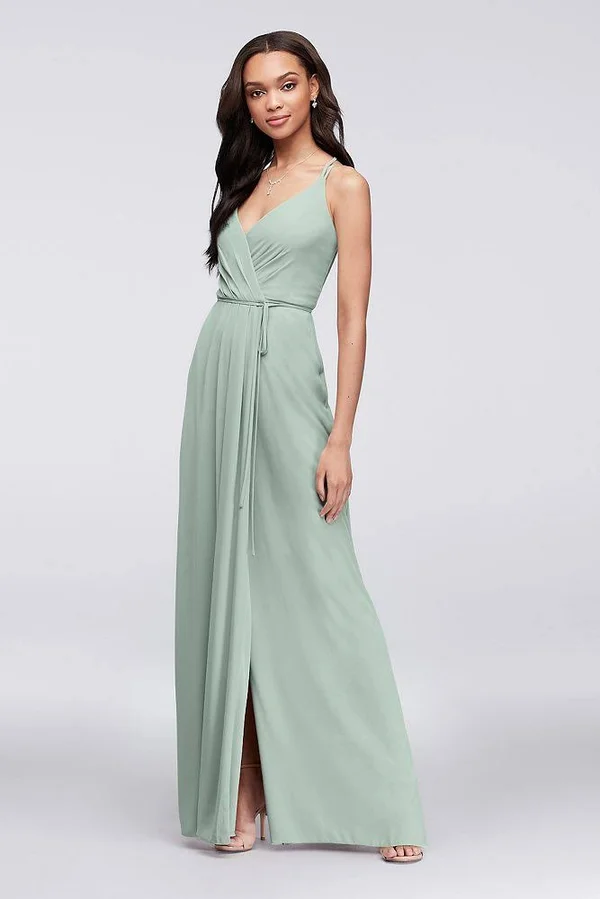 David&s Bridal Double-Strap Long Georgette Bridesmaid Wrap Bridesmaid Dress - Sienna - 26