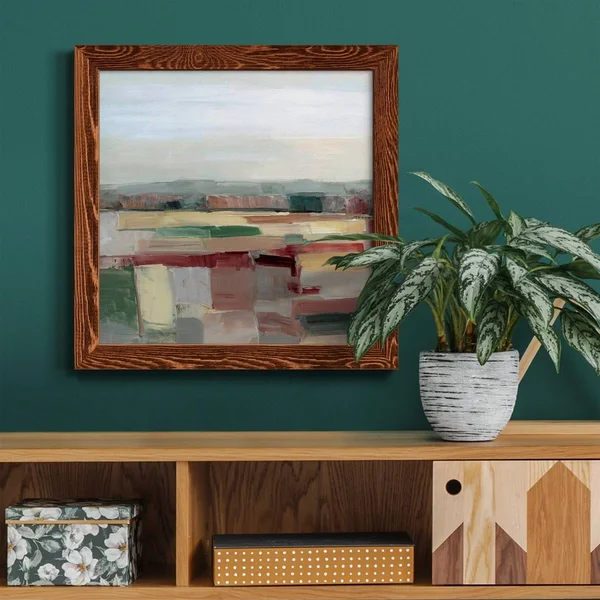 Indigo Field II - Picture Frame Painting on Canvas Winston Porter Format: Walnut Framed Canvas, Size: 34.5x22 H x 34.5x22 W x 1x