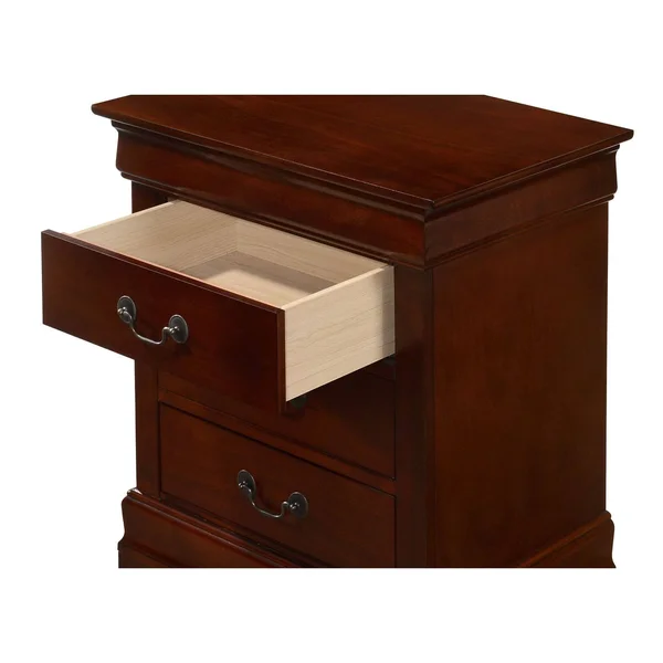 Glory Furniture Louis Phillipe G3150-3N 3 Drawer Nightstand, Black