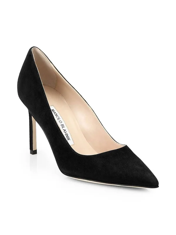 Manolo Blahnik Women's Bb Pumps - Black Suede Size 10