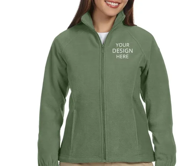Custom Embroidered Harriton Women's Ladies 8 oz. Full-Zip Fleece, Size: S, Dill