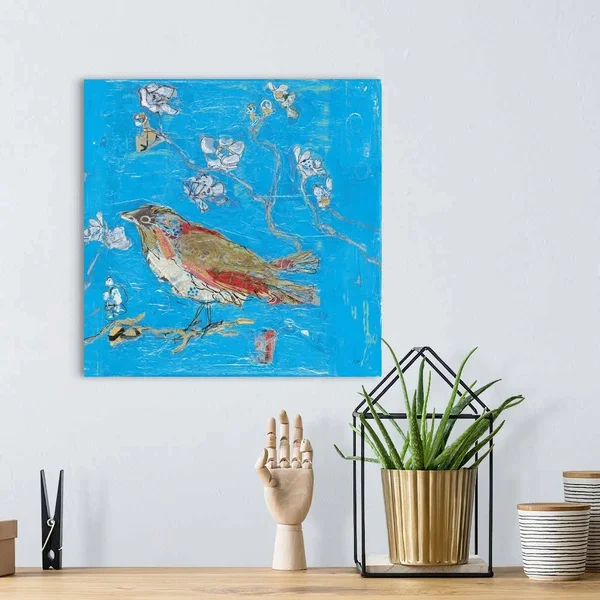 Blue Bird - Canvas Wall Art, 16x16, Great Big Canvas
