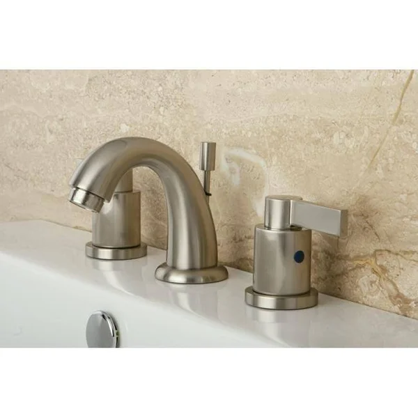 Kingston Brass KB8911NDL NuvoFusion Mini Widespread Lavatory Faucet with Pop-Up, Polished Chrome