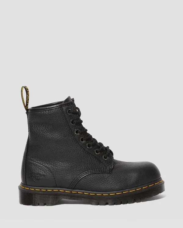 Dr. Martens Men's Steel Toe Boots, Black, Size 6