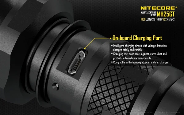 Nitecore MH25GT Rechargeable LED Flashlight - Black