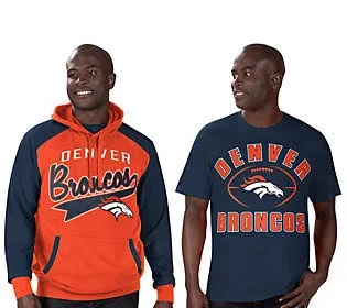 NFL Pullover Hoodie and T-Shirt Combo - Size Small, Broncos