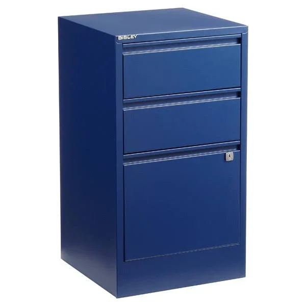 Bisley 3-Drawer Locking Filing Cabinet Oxford Blue