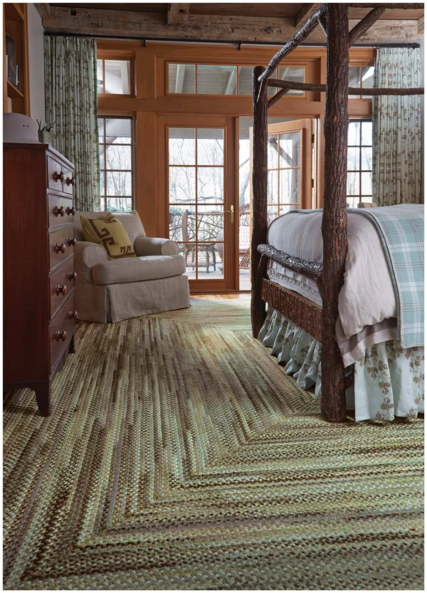 Capel Rugs Sherwood Forest Oval Braided Area Rug - Green Olive - 36x22x60x22