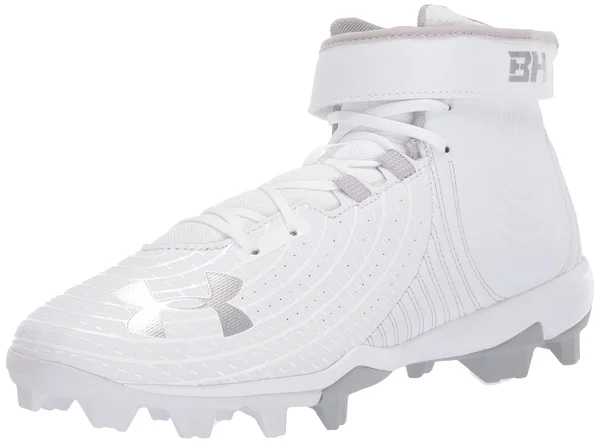 Under Armour Men's Harper 4 Mid RM Baseball Cleats - White, 7.5
