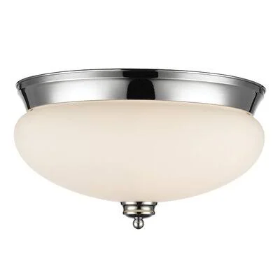 Casselman 3-Light Flush Mount Finish: Chrome - Shade Color: Frosted