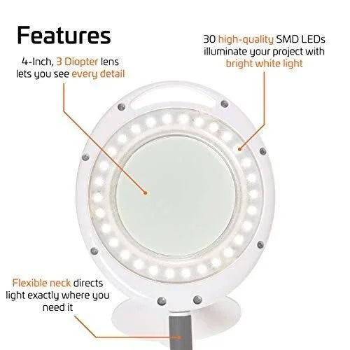 Newhouse Lighting LED Magnifying Table Top Lamp - 3X Magnifier, Lighted Magnify
