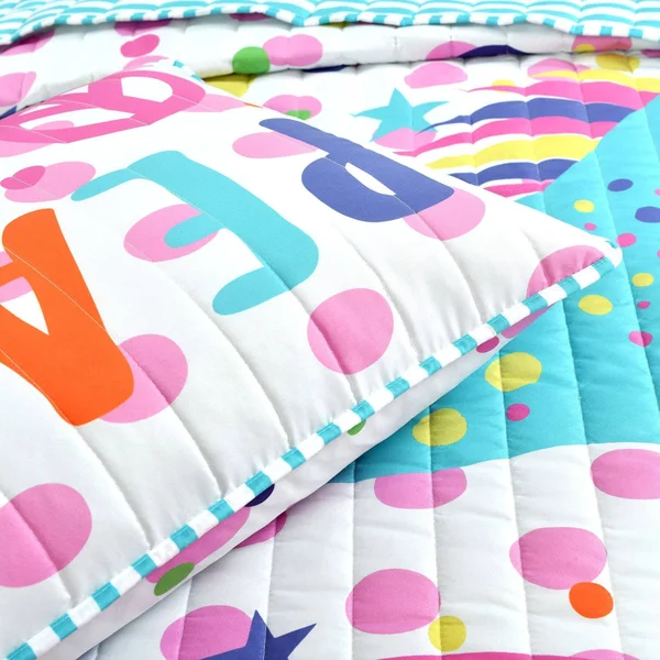 Lush Decor Unicorn Rainbow 4 Piece Quilt Set, Twin, White