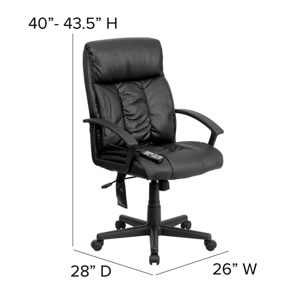 Flash Furniture High Back Massaging Leather Executive Office Chair - Black