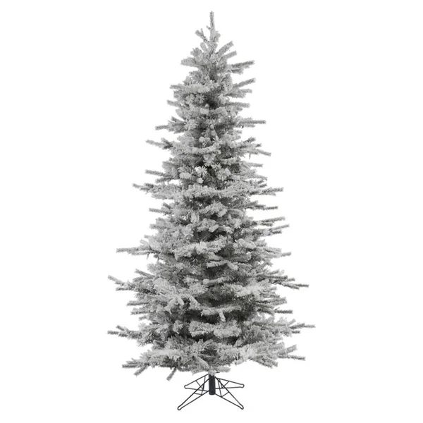 Vickerman 4.5& Unlit Flocked Slim Sierra Artificial Christmas Tree