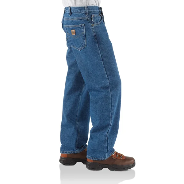 Carhartt Men's Relaxed Fit Jean-Straight Leg/Flannel-Lined