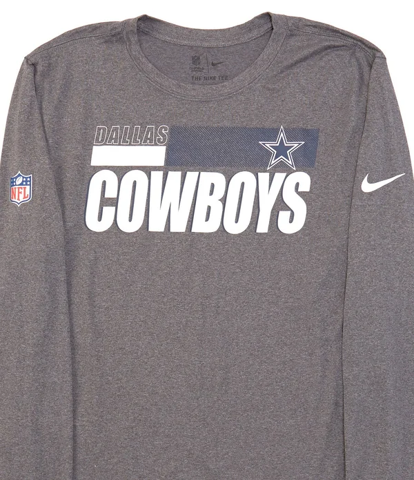 Nike Men's Dallas Cowboys Legend Sideline Long Sleeve T-Shirt - Navy, Size: Medium