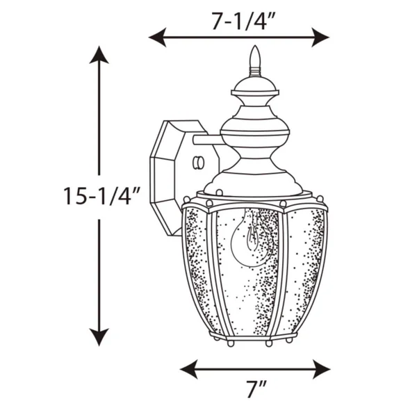 Progress Lighting Roman Coach 1-Light Wall Lantern; Antique Bronze P5765-20