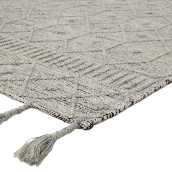 Anza Handmade Trellis Light Blue/ Cream Area Rug - 8'x10'