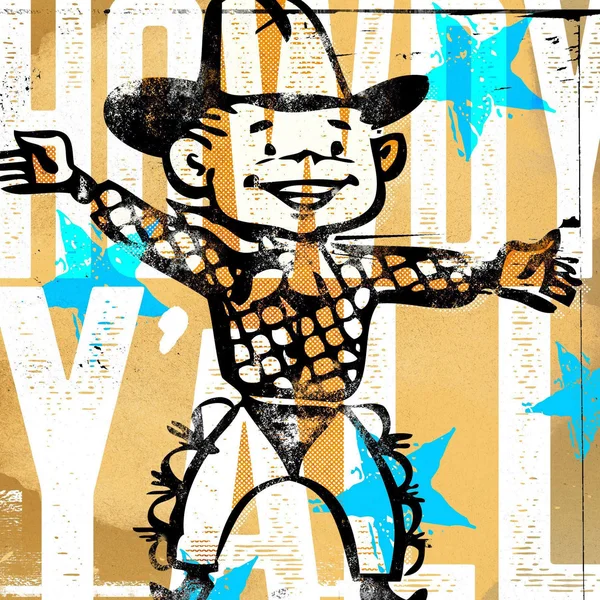 Marmont Hill 'Howdy Yall Boy' by Rick Martin Painting Print on Wrapped Canvas, Yellow