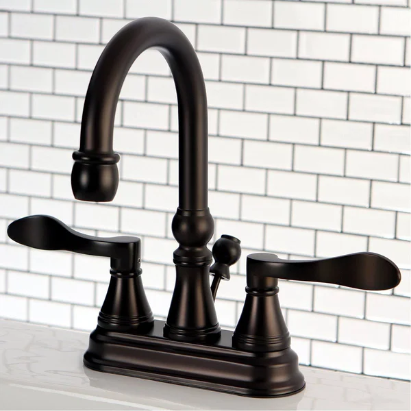Kingston Brass NuFrench 4-Inch Centerset Bathroom Faucet - Polished Brass