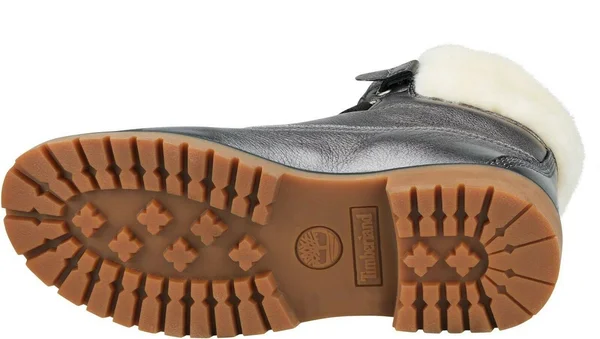 Timberland Women's Jayne Authentic Shearling Waterproof Boot - Size: 8.5, Dark Grey Metallic Leather