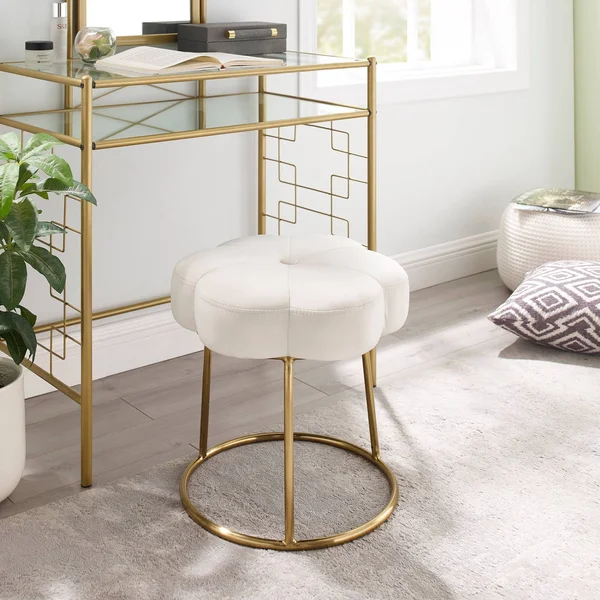 Linon Seraphina Accent Vanity Stool - White