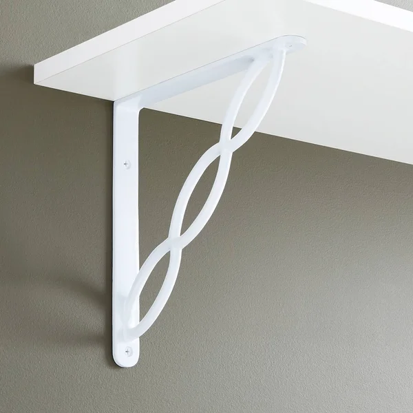 10x22 Cassell Cast Iron Shelf Bracket - White Powder Coat, Signature Hardware 457187