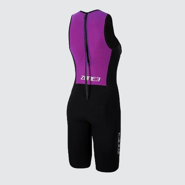 Zone3 Women's Streamline Sleeveless Swimskin Xs, Black/Purple