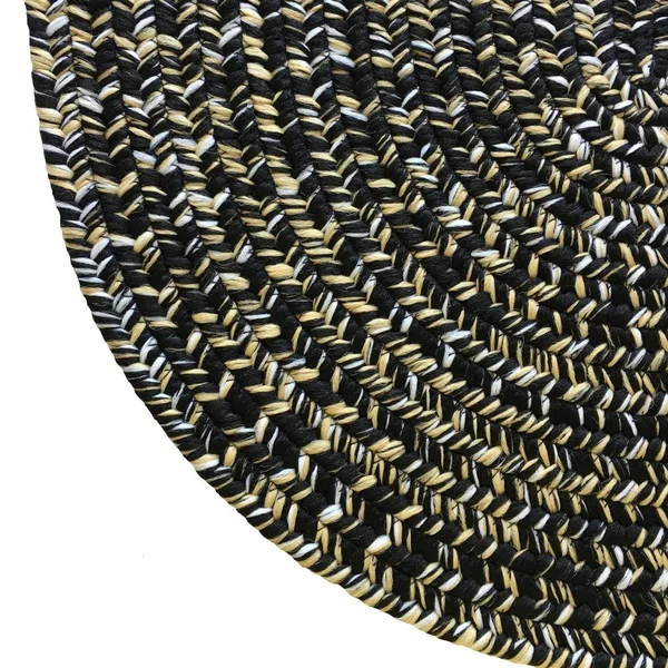 Capel Rugs Team Spirit 0301 Oval Braided Rug - Black Gold - 2& x 3&