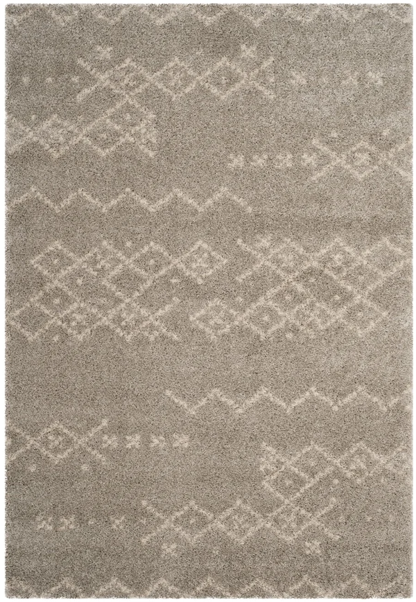 Safavieh Arizona Shag ASG745D 6&7x22 x 6&7x22 Round Grey - Ivory Area Rug