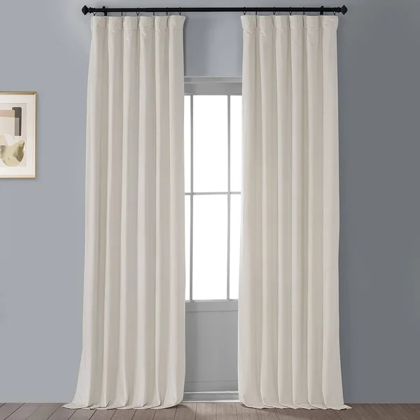 Half Price Drapes VPCH-120601-108 Signature Blackout Velvet Curtain - Ivory, 50 x 108