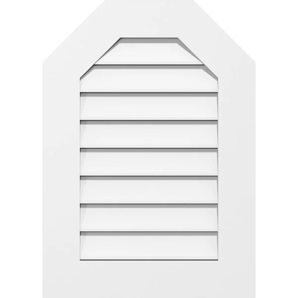Ekena Millwork GVPOT40X4001SF 40x22W x 40x22H Octagonal Top Surface Mount PVC Gable Vent: Functional, w/ 3-1/2x22W x 1x22P Stand