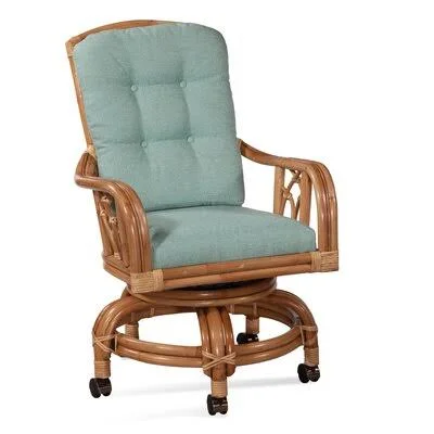 Edgewater Tufted Upholstered Side Chair Braxton Culler Leg Color: Cottage White - Body Fabric: Blue and Gray and Beige Stripe; 02