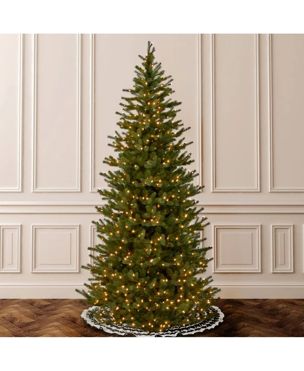 National Tree Noble Fir Slim Tree with Clear Lights 7.5'