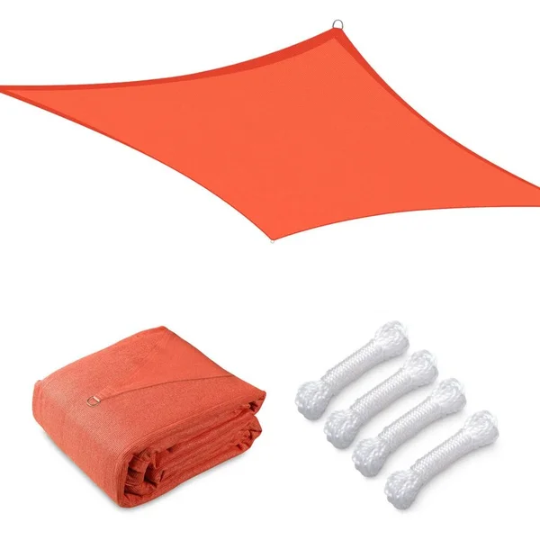 Yescom Patio Square Sun Sail Shade Canopy 16ft - Cherry Tomato