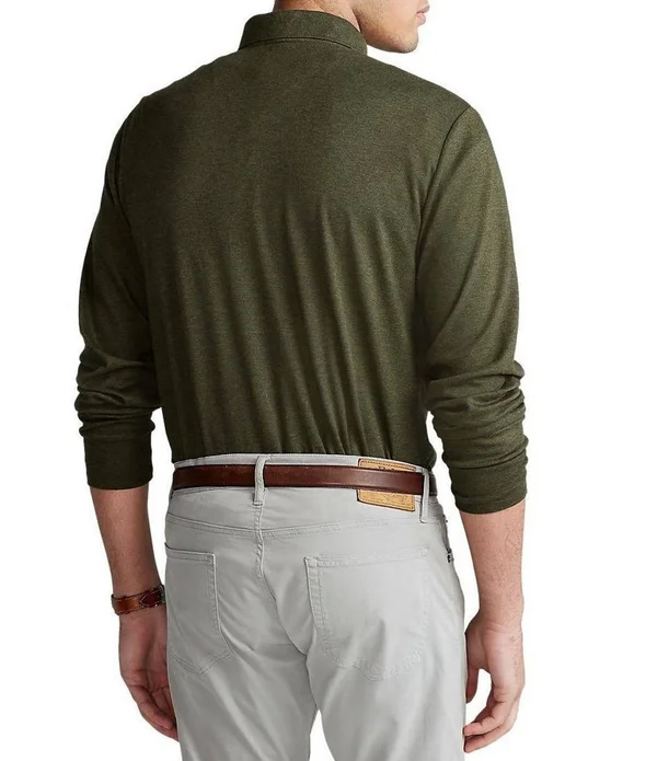 Ralph Lauren Polo Classic Fit Long-Sleeve Polo Shirt (Spring Navy, XL)