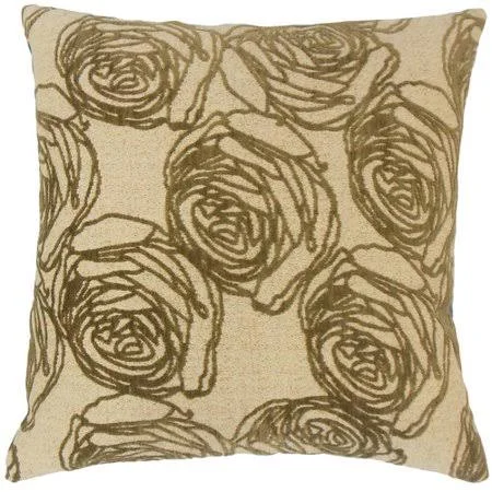 The Pillow Collection Ilaria Floral Throw Pillow - Brown
