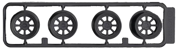 Fujimi 1/24 Scale 8 Spoke Wheels for Racing 15 inch Wheel & Tire Set*