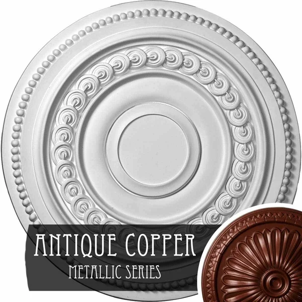 18x22OD x 1 1/4x22P Oldham Ceiling Medallion (Fits Canopies Up to 8 5/8x22), Hand-Painted Pharaohs Gold
