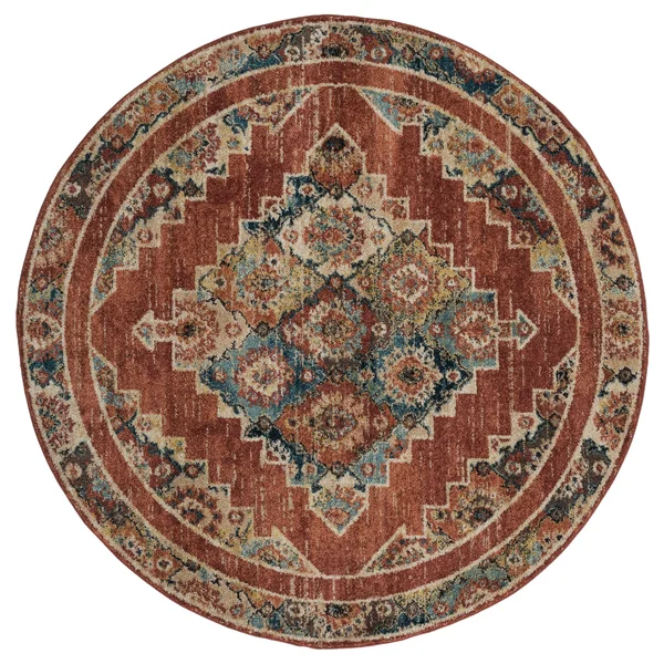 Westfield Home Calloway Genie Area Rug - Size: 7&10 inch Round, Red