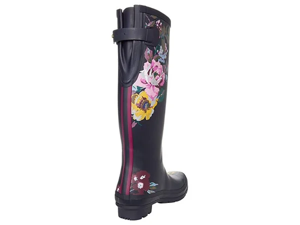 Joules Welly Print Women's Rain Boots Navy Florals : 7 B - Medium