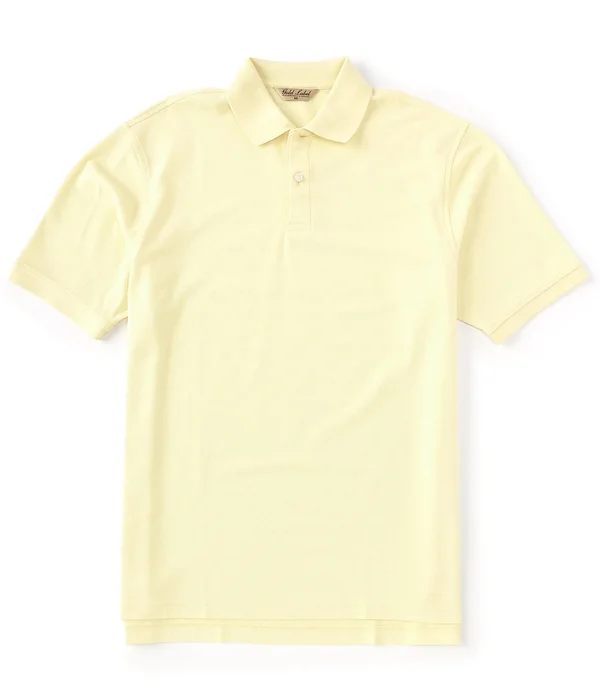 Roundtree Yorke Gold Label Big Tall Perfect Performance Short-Sleeve Solid Non-Iron Polo - 4XT