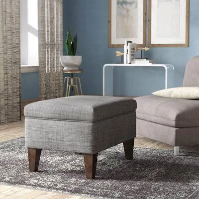 Winston Porter Zaylee Storage Ottoman Color: Grey-Red