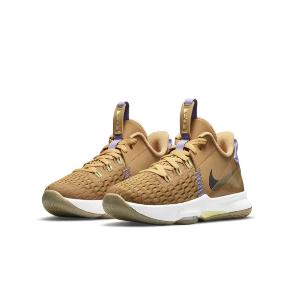 Nike Big Kids& Lebron Witness 5 Basketball Shoes in Brown/Wheat Size 4.0